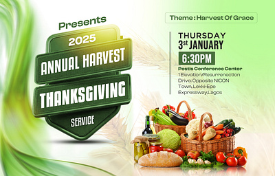 Harvest Annual Thanksgiving Flyer bible flyer church flyer flyer graphic design harvest flyer motion graphics prayer flyer thanksgiving worship flyer