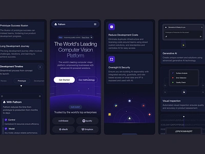 Fathom - The Enterprise AI Platform Responsive ai assistant ai solutions artificial intelligence assistant bot company content design digital generative marketing mobile mobile app prototype responsive responsive website screen ui ux visual