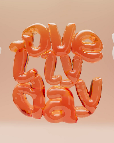 Lovely Day 3D balloon text animation 3d animation 3d text 3d typography animation balloon balloon text cinema 4d cinema4d redshift simulation