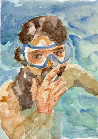 baigneur I painting watercolor