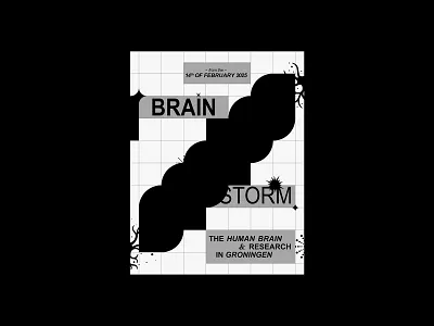 Brainstorm: no content artwork black and white branding design graphic design grid illustration kevlard photoshop poster poster design