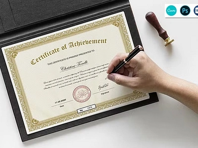 Certificate Template achievement certificate appreciation award business certificate canva certificate certificate of completion certificate template certification corporate certificate decorative diploma elegant graduation green modern ms word multipurpose certificate photoshop template professional