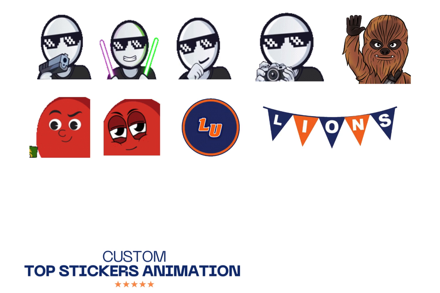 Example of Animated Emotes Icons Emojis