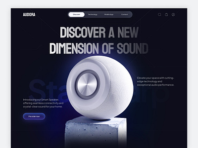 AUDORA - Smart Speakers Landing Page audio design ecommerce home page landing page music online shop online store shop sound speaker speakers store ui uiux web web design website website design