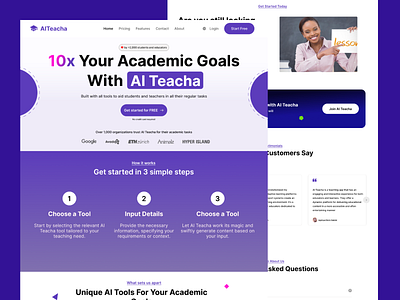 AI Teacha - Landing Page ai edtech landing page logo ui web design web page