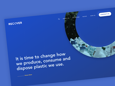 Recover - Landing Page UI Concept banner clean design homepage minimal neumorphism plastics ui ux web website white space