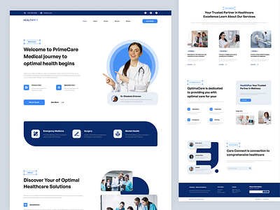 Healthyfy - Healthcare Landing Page consultation design doctor health healthcare healthylifestyle homepage hospital landing page medical medical care patient selfcare ui web web design website wellness