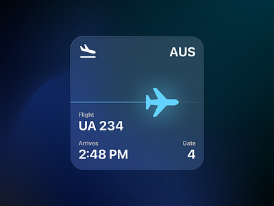 Flight Notification Widget airport apple arrival austin carplay driving flight graphic design ios notification ui ux ux design widget