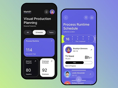 Mark91 - Project Management Mobile App app ui app ux assembly design employee management mobile mobile app mobile app design mobile ui progress tracking project management project scheduling schedule task management app time tracking ui ui design ux ux design workflow management