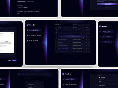 Streamlined Flow for Purchasing Warranty for Bitcoin Miners 🧾 app bitcoin blockcgain nft purchaise sidebar table ui ux