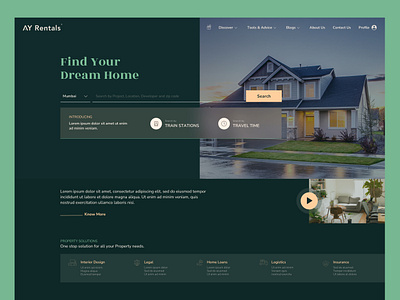 Real-Estate - Homepage Concept banner clean ui design desktop glassmorphism homepage homes luxary premium real estate search ui ux web website