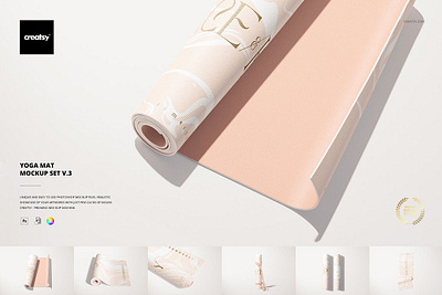 Yoga Mat Mockup Set v.3 creator creatsy customizable design generator mat mockup mat mockup set mock up mock ups mockup mockups smart object template templates yoga mat mockup yoga mat mockup set