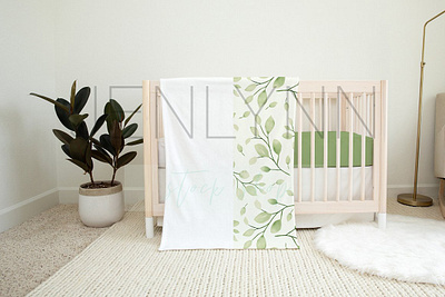 Minky Blanket + Crib Sheet Mockup 30x40 blanket baby blanket mockup baby nursery mockup custom blanket mockup digital product mockup fabric mockup minky blanket mockup personalized mockup surface pattern mockup