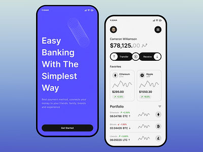 Crypto Wallet Mobile App app design app ui application bitcoin blockchain crypto app crypto exchange crypto management crypto trading crypto wallet design digital currency easy banking ethereum exchange finance litecoin mobile app secure tarnsactions