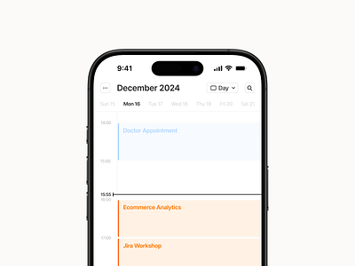 Daily UI #038 - Calendar app calendar calendar by day challenge clean daily dailyui interface light light calendar light design minimal mobile ui ux