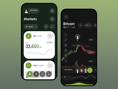 Crypto Bitcoin App Interface app app design app ui app ux bitcoin crypto trading cryptocurrency design digital wallet fintech investment app mobile mobile app mobile ui trading trading charts ui ui design ux ux design