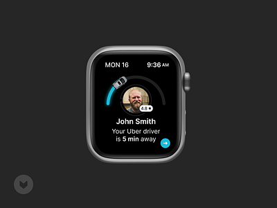 Uber – Apple Watch App app applewatch concept design uber app ui watch ui