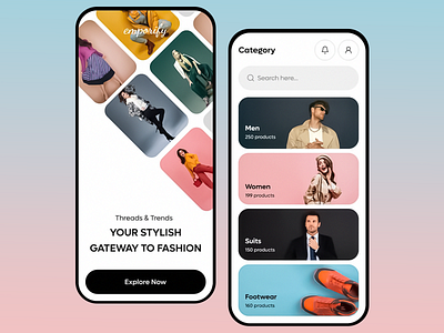 Emporify- Fashion Store Mobile App 👕 app app design app ui branding design fashion marketplace mobile mobile app design mobile ui mobile ux online store online store commerce product design shop store app style stylish ui ui ux