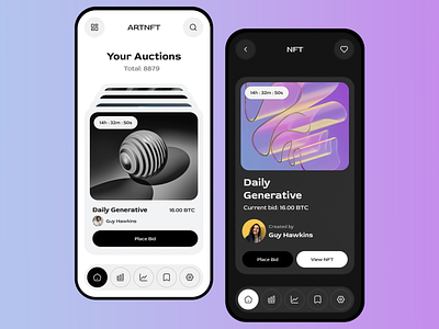 ARTNFT - NFT Marketplace app app design app ui app ux crypto design ethereum marketplace mobile design nft nft app nft art nft marketplace nft mobile nft mobile app ui ui design ux ux design uxui