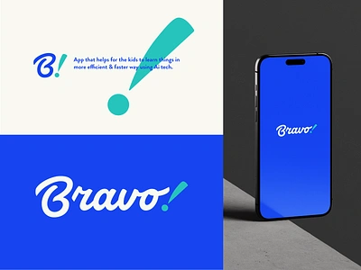 Bravo! ai app authentc bravo calligraphy custom flow handlettering icon identity kids lettering logo positive script type unique visual wordmark