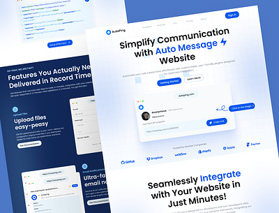 AutoPing - Auto Message Programming Landing Page business communication corporate landing page marketing technology uiux user interface web design website
