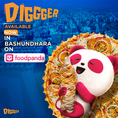 Pizza Post design for Diggger foodpanda graphic design pizza pizza creative design pizza design restaurant social media design