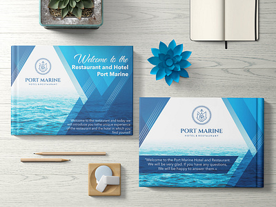 Design of the Port Marine Hotel catalog branding graphic design logo