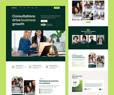 Business Consulting Figma Template bizora landing page startup themeforest transport ui design