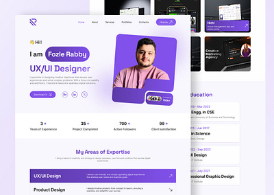 Personal Portfolio Website available for work creative design dribbble shot figma futuristic web design hire me interaction landing page design minimalist ui modern design personal portfolio portfolio design responsive ui ui ui design uiux uiux design user centric design website ui