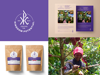 Kingdom Potential Coffee - Branding brand branding chirho christian clean coffee design ethical fairtrade freetrade graphic design illustration logo milwaukee minimal purple roaster trade vector wisconsin