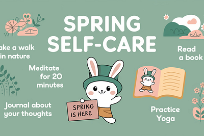 Canva Spring Self-Care Digital Planner canva graphic design health self care templates