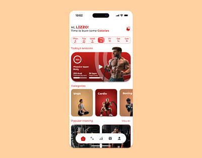 Body fitness App Homepage branding ui