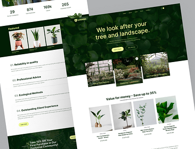 Plant Care & Gardening Solutions garden gardening gardening services landing page lawn care plant care plants uiux web design website