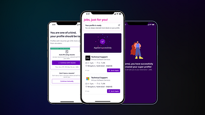 Job Application Success 🎉 Profile Created user flow