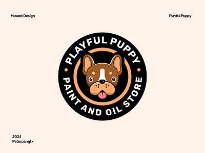 PLAYFUL PUPPY brand identity branding design graphic design logo logo design mascot mascot logo visual identity