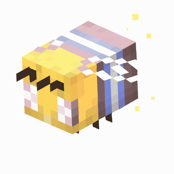 Simple Animated Minecraft Bee - Trans Flag animation bee branding content creator design minecraft motion graphics pride voxel