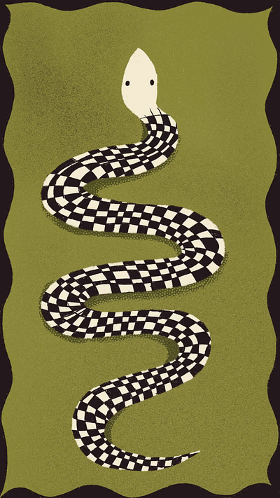 Ssssnake checkerboard illustation procreate snake