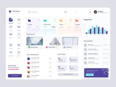 Dashboard UI For Cloud File Storage admin panel cloud storage dashboard dashboard design dashboard ui data visulizations design homepage product design saas dashboard statistics web web design web page