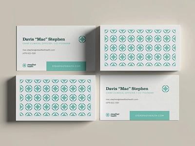 Steadfast Business Cards brand design brand designer brand designers branding business card design business cards green health care health care company horizontal business cards teal visual identity visual identity design