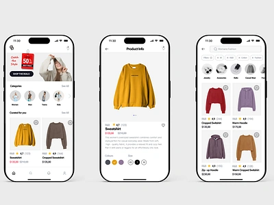 Mobile Online Store app design boutique app cljyhing store e commerse fashion fashion retail minimal design mobile app online shopping style inspiration ui ux womens fashion