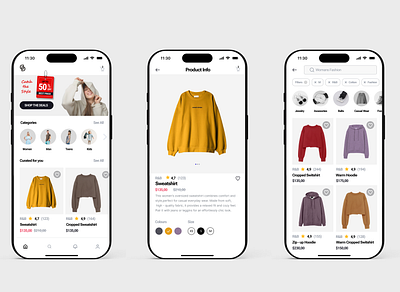 Mobile Online Store app design boutique app cljyhing store e commerse fashion fashion retail minimal design mobile app online shopping style inspiration ui ux womens fashion