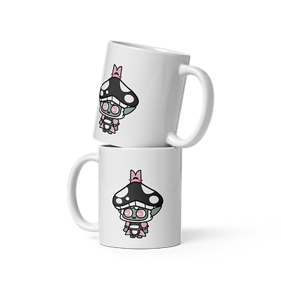 Cult of the Lamb Mushroom Hat Goblin Mugs for Print on Demand content creator cult of the lamb design graphic design illustration mug print on demand vector vtuber