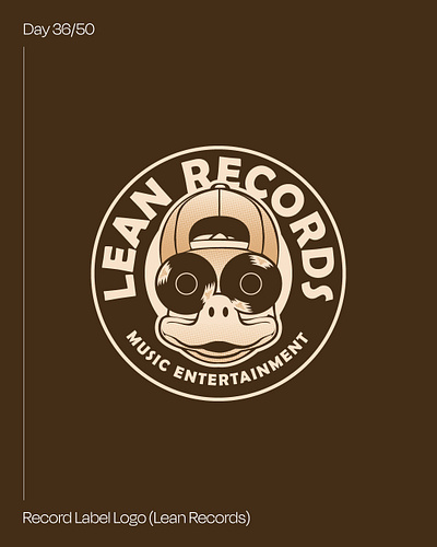 Day 36: Record Label Logo - Lean Records #dailylogochallenge brand identity branding daily logo challenge dailylogochallenge duck mascot graphic design logo record label logo