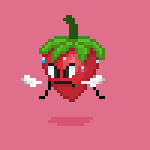 Angry strawberry animation fruit gaming graphic design motion graphics pixel videogame