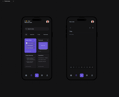 Flashnotes - note management application dark note note app note app design note application note design note management note management application note management design note manager notes productivity to do to do lists ui