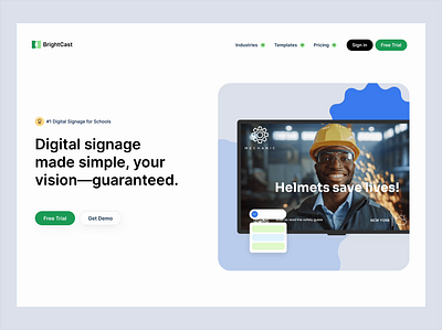 BrightCast Digital Signage - Landing Page Hero digital signage google hero landing page material material design
