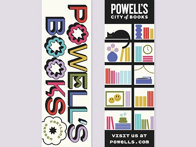 Powell's Books Bookmark graphic design illustration typography