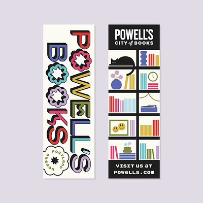 Powell's Books Bookmark graphic design illustration typography