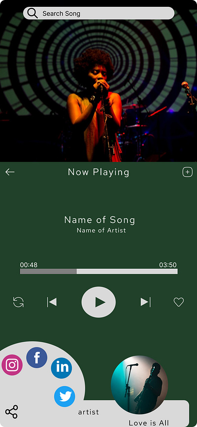 Give me a listen! Song player.. graphic design music player ui ux ux design ux researcher