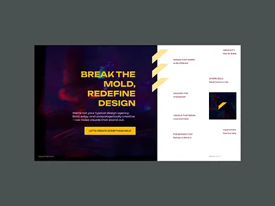 Hero Section - Design Agency art directed hero section ui web design